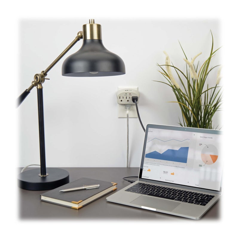 Tripp Lite Eaton Tripp Lite SK3-0 Multi-Plug Wall Outlet Extender Surge Protector, 3 Outlets, 660 Joule Rating, Diagnostic LEDs, Portable Travel Wall Plug, Lifetime Manufacturer's Warranty & $5,000 Insurance - Image 3